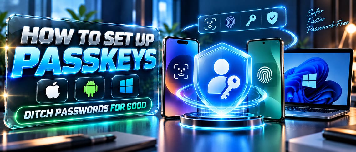 How to Set Up Passkeys on iPhone, Android, and Windows (Ditch Passwords for Good)